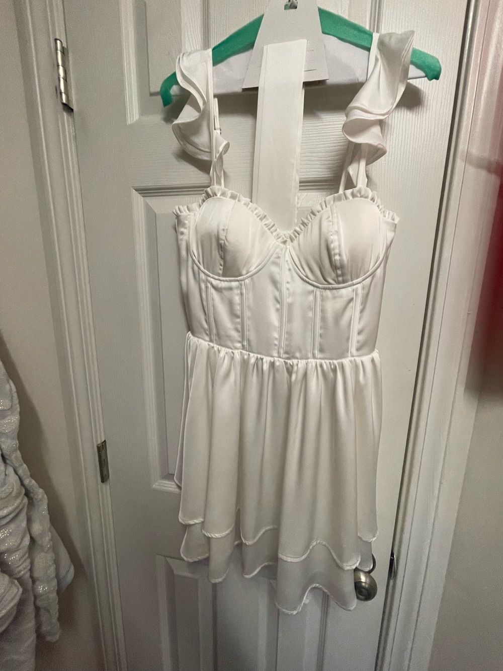 Altar’d State White Ruffled Dress Graduation Wedding